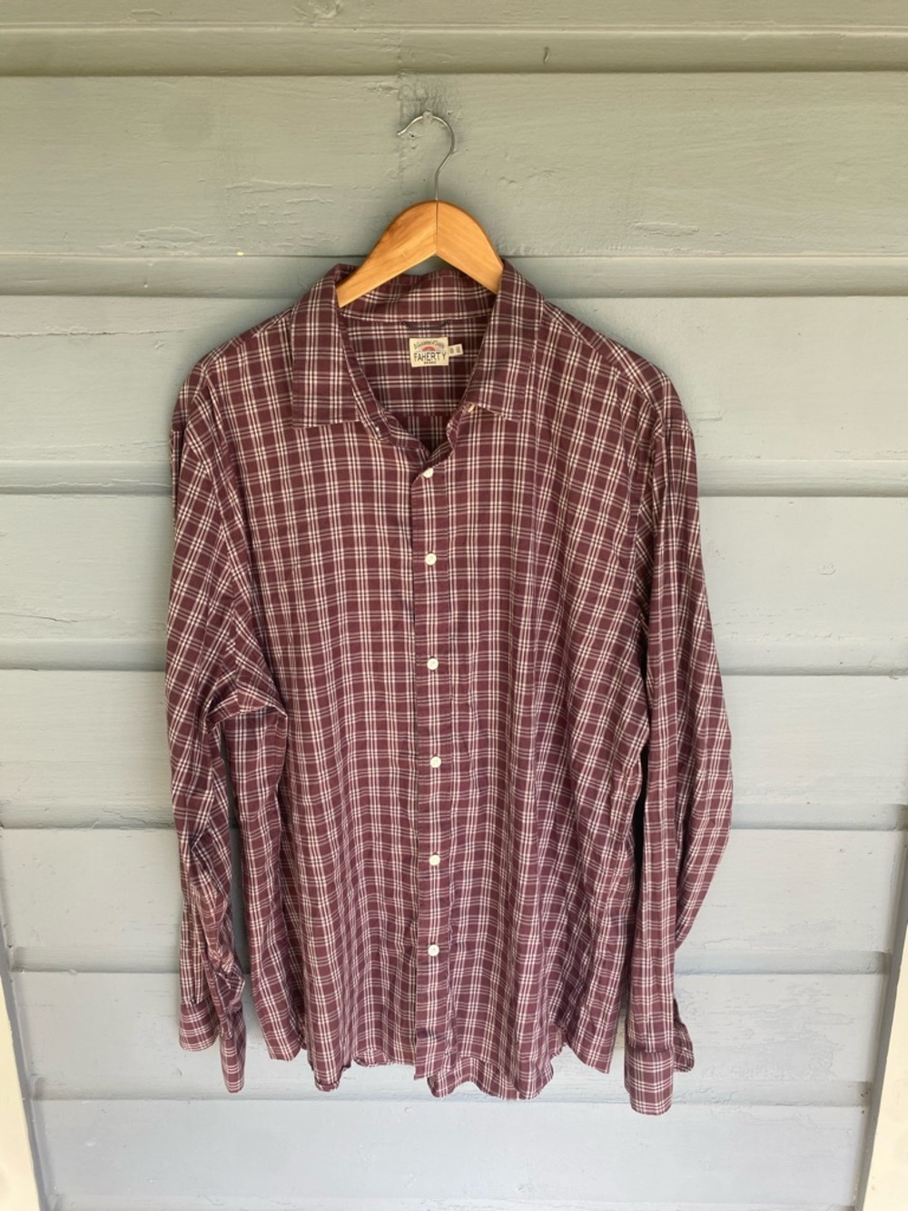 Faherty long sleeve plaid button down shirt XXL